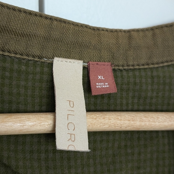 Anthropologie Pilcro Button Down Ruffle Dress in Green - Picture 13 of 15